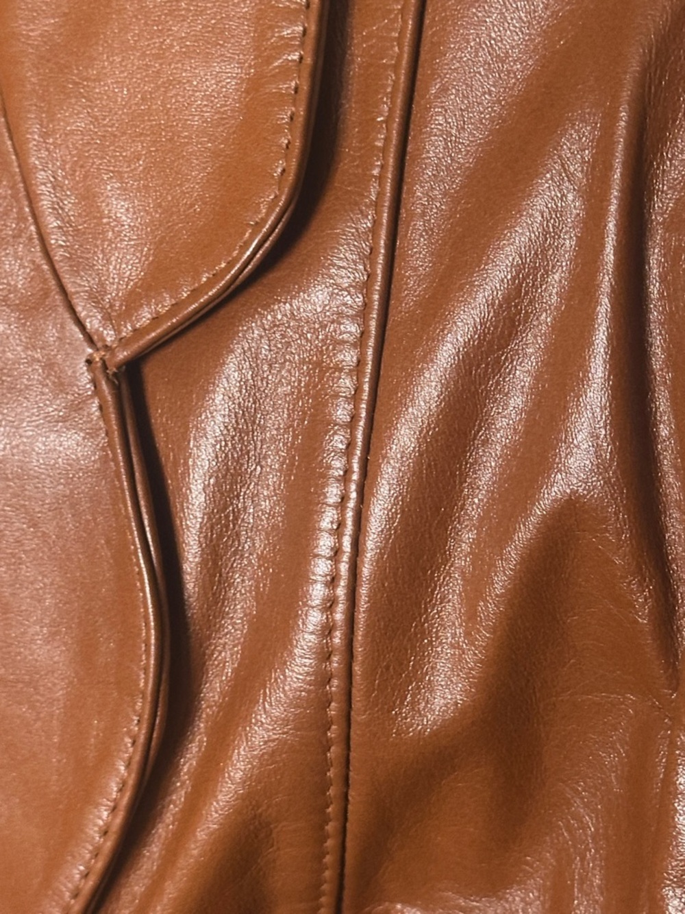 Vintage Sheplers Leather Blazer Belted Cognac Western Jacket 14 - Picture 5 of 11